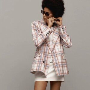 NWT- Plaid Anthropologie Avec Les Filles Plaid Blazer